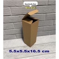 Cardboard box size 5.5x5.5x16.5 cm....Die Cut bottle box