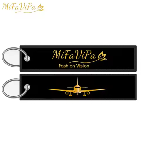 50 PCS Custom Keychain llaveros Safety Label Embroidery Customized Key Rings Chain for Aviation