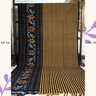 Kain Tenun Ethnic Salur Garis Kuning mix Hitam motif bunga Kain Batik Tenunan Bahan Dress Gamis Tuni