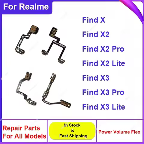 Power Volume Flex Cable For OPPO Find X2 X3 Lite X2 X3 Pro Power Volume Side Button Flex Ribbon Repl