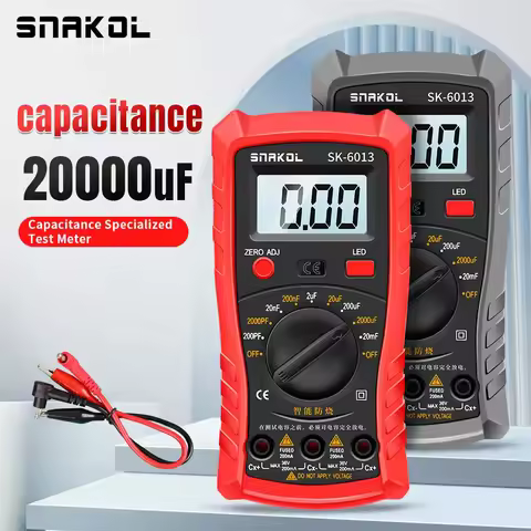 SK-6013 Professional Digital Capacitance Meter 20000uF Capacitor Tester with 1999 Counts Repair Elec