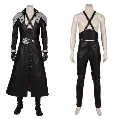 New FF7 Remake Sephiroth Cosplay Costume Halloween Game Adult Costumes Black Outfit Custom Made