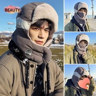 BEAUTY Earflap Hats, Warm Windproof Bomber Cap, Winter Thickening Casual Plush Ear Protectors Hats O