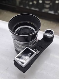 LEITZ SUMMARON 35MM F2.8 + METAL HOOD   LEITZ ELMAR 9CM F4 LTM