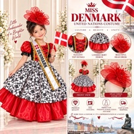 Denmark Costume for United Nations | Gown + Head Dress / Gown + Free Plain Sash