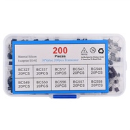 200PCS TO -92 Electronic Transistor Kit with Box PNP/NPN 10 Kind BC327BC337BC517BC547BC548BC549BC550