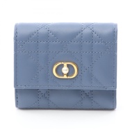 【二手】迪奧 (Dior) 三折錢包 Dior Jolie Hibiscus Cannage S3105UNJB90B 藍色皮革三折錢包 女士 全新