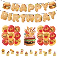 Jomparty Kids Burger Bliss 5 in1 Ultimate Fast Food Party Accessories Set Kelengkapan Hari Jadi Anak