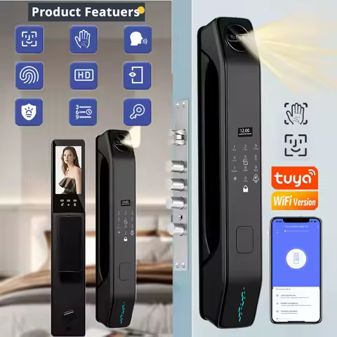 3D Face Smart Door Lock Security Camera Monitor Intelligent Fingerprint Password Biometric Electroni