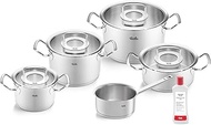 Fissler Original Profi Collection Stainless Steel Cooking Pot Set 5 Pieces Including Glass Lid + Fre