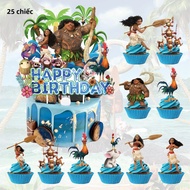 Bánh Moana Topper - Bìa Giấy Cupcake Trang Trí Đồ Cho Moana Trang Trí Tiệc Sinh Nhật Chủ Đề Hoạt Hìn