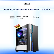 INVASION  PRISM WITH 4 FAN M-ATX CASE BLACK