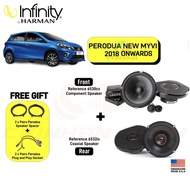 Myvi front and rear - Infinity Reference 6530cx 6.5" 2-way component speaker + Reference 6532ix 6.5"