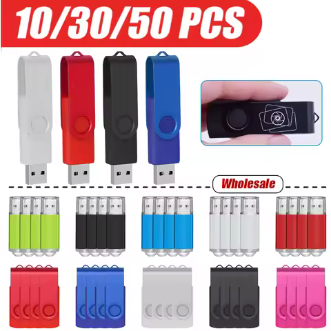 10/30/50 Pcs Lot USB 2.0 Flash Drive Pendrive 1GB 2GB 4GB Pen Drive 8GB 16GB Memory Stick 32GB 50Pcs