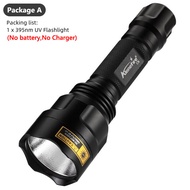 Alonefire C8 LGUV UV ไฟฉายแบล็กไลท์365nm/395nm อัลตราไวโอเลตเครื่องตรวจจับย้อนแสงสำหรับสุนัขปัสสาวะค