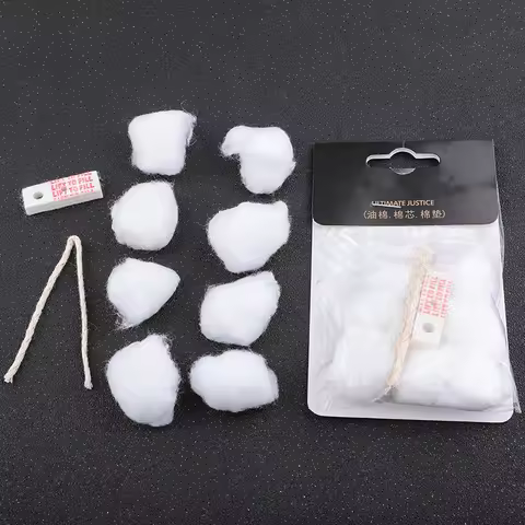Gas Lighter General Replacement Oil Absorbent Cotton Core Wicks Cotton Pads Rubber Bottom For Zippo 