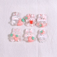 VRL11 Resin 10Pcs Kawaii Transparent Rabbit Jewelry Scrapbooking DIY Phone Case Cabochons Phone Shell Decals Diy Doll Patch Mobile Phone Shell Patch Refrigerator Sticker Decorative Stickers