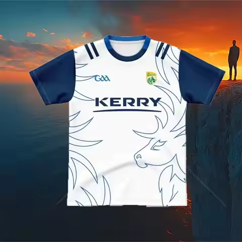 Kerry GAA Home Training Jersey Men's Rugby Jersey 2024/25 Goalkeeper T-shirt Stylish Comfortable Coo