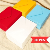 MERAH HIJAU (CONTENTS 50 PCS) Aesthetic Colorful Envelopes A5 A6 A7 A8 brown red green pink white bl