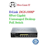 D-Link DGS-1008P 8-Port Gigabit Unmanaged Desktop PoE Switch