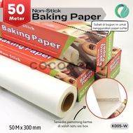 Non Stick Baking Paper 30cm x 50m White