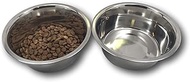 Top Dog Chews Stainless Steel Dog Bowl Set, 8" Large, 8 Cups, 64oz / 2 Quart. No stickers to remove.