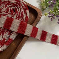 Glitter sports straps with letters, sewing accessories, size 1.8cm to 2cm (5 meter cord)