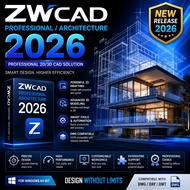 🔥 ZWCAD Professional / Architecture 2026 For Windows 64-Bit | CAD Design Software