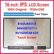 16 Inch LCD Touch Screen B160UAK01.8 NV160WUM-K03 MNG007QT1-1 For Lenovo IdeaPad Slim 5 16AKP10 16IA