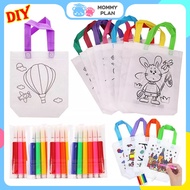 DIY Kids Painting Graffiti Creative Single Sides Drawing Eco Bag Birthday Party Gift(Without Pen)
