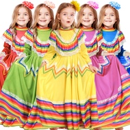 Women Traditional Mexican Folk Dancer Dress for Adult National Mexico Style Costume