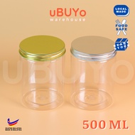 Balang Plastik 500ml + Stopper Kedap Udara - Balang Kuih Raya Bekas Rempah ChocoJar ALUMINIUM CAP