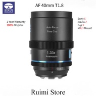 Sirui 40mm T1.8 1.33x S35 AF Auto Focus Anamorphic APS-C Large Aperture Lens for E/Z /X/M 4/3 Mount 