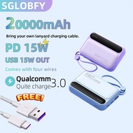 SGLOBFY Portable Mini Fast Charging Powerbank Cable Powerbank 20000 Mah Digital Display Powerbank