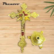 phenovo Jesus Crucifix Standing Crucifix Jesus Cross Statue Table Cross Crucifix with