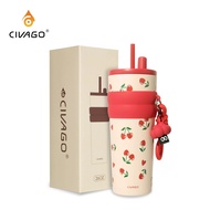 CIVAGO（26oz/780ml）Ceramic liner Snless Steel Coffee Mug With Lid Vacuum Flask Tumbler Painting Serie