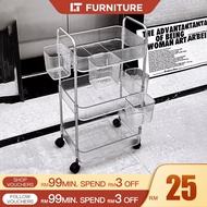 Bathroom Rack Acrylic Bathroom Shelf With Wheel Movable Toilet Rack Rak Toilet With Basket Trolley S