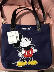 กระเป๋าAnello mickey limited edition กระเป๋าถือ มิกกี้เมาส์ กระเป๋าผ้า กระเป๋าสะพายข้าง ใช้ได้ทั้งเด็กและผู้ใหญ่