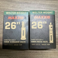 MAXXIS 26 Bicycle Inner Tube" (26x1.5 - 26x1.75 - 26x1.95 - 26x2.10 - 26x2.125) valve AV48, FV48L