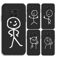Casing Huawei Mate 20 20PRO 20X4G 20X5G Simple Cartoon Lines Phone Case Shockproof Soft TPU Cover