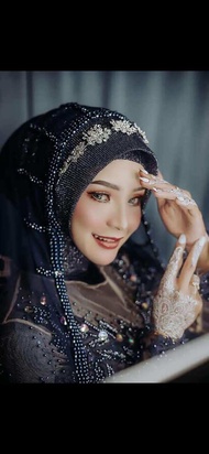 Slayer Pengantin Model Akar Mutiara Veil Hijab Kerudung Pengantin Mewah Elegant
