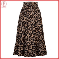 fulaide Women Skirt High Waist Stylish Skin-touching Elastic Fine Workmanship Dressing Up Chiffon Le