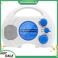 Portable Radio 4-Level Shower Waterproof Radio AM FM Mini Radio Bathroom Radio with Plug-in Card