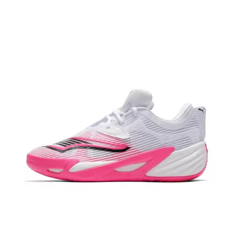 PUMA ALL PRO NITRO 2 Cushioning Slip Resistant Breathable Low top Basketball Shoes Men's White Black