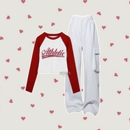 One Set Wanita (Longsleeve Celana Cargo)  Anak Perempuan Outfit Kekinian Korean Style - KK61