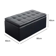 (JIJI.SG) Leather Grade Storage Ottoman Stool - Premium Storage Stools / Ottomans / Chairs / Sofa /