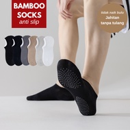MATA 2501 Men's bamboo socks anti-bacterial short below the ankle anti-slip non-slip sports yoga pil