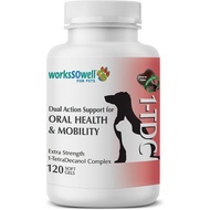 [worksSOwell] 1-TDC Dual Action Oral Health + Mobility Support for Dogs & Cats(120 Soft Gels)