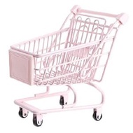 ADOCARN Shopping Cart Small Wire Basket Shopping Trolley Toy Woven Baskets for Storage Shopping Basket Small Supermarket Trolley Kids Grocery Cart Fal