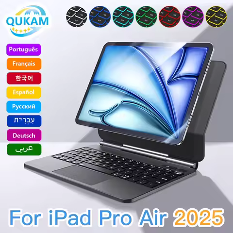 QUKAM Bluetooth Keyboard for iPad 11th 2025 Air 11in 13in Keyboard Wireless for iPad Air 4 5 6 Pro 1